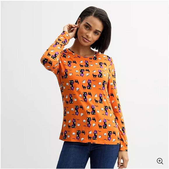 Halloween Long Sleeve T-Shirt | Small | Haunted House Teacher Spirit Week NEW - Picture 1 of 2